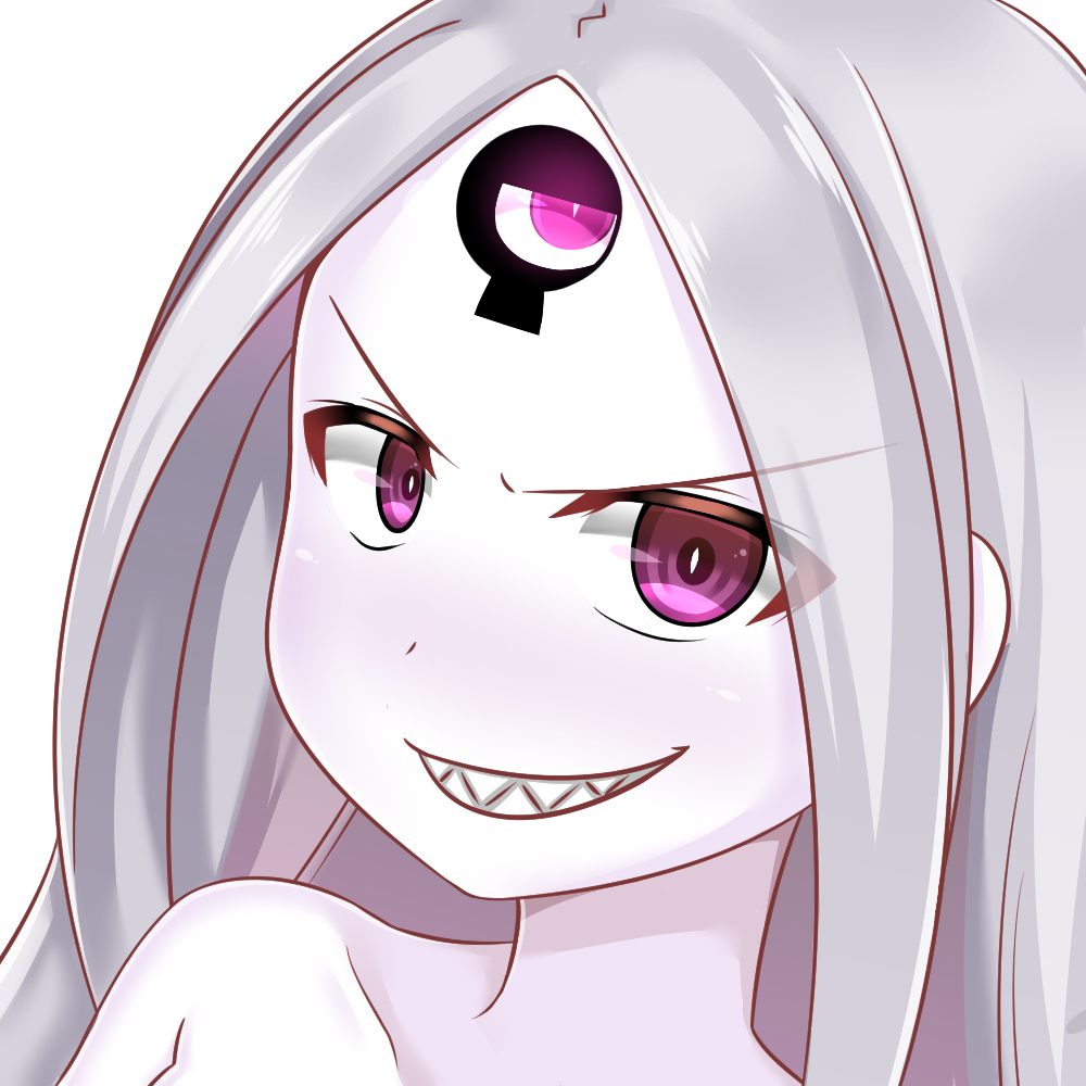 1girl :d abigail_williams_(fate/grand_order) aka_no_hotaru bangs black_bow bow closed_mouth collarbone evil_grin evil_smile eyebrows_visible_through_hair fate/grand_order fate_(series) forehead grin hair_bow long_hair looking_at_viewer open_mouth orange_bow pale_skin parted_bangs polka_dot polka_dot_bow sharp_teeth silver_hair simple_background smile solo teeth v-shaped_eyebrows violet_eyes white_background