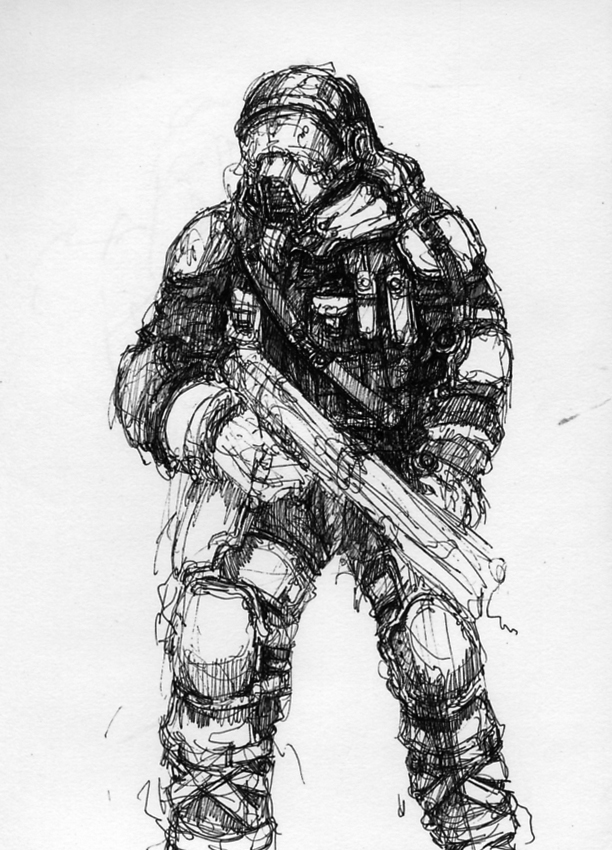 helmet monochrome pipiko sketch soldier weapon