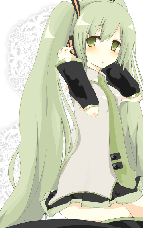 bad_id green_eyes green_hair hatsune_miku mono_(recall) necktie vocaloid
