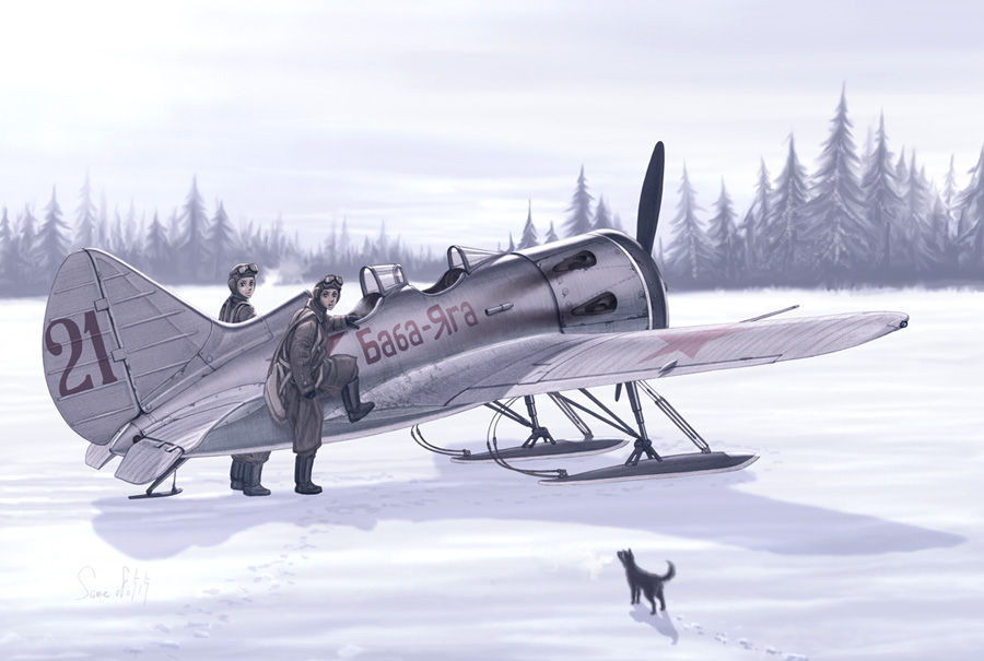 dog pilot polikarpov_i-16 russian same_(112744) same_(carcharodon) snow soldier soviet world_war_ii