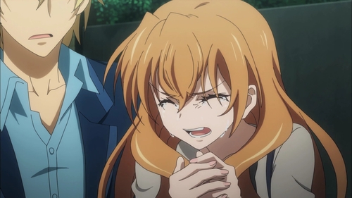 1girl angry closed_eyes crying crying_with_anger golden_time kaga_kouko open_mouth screencap teeth