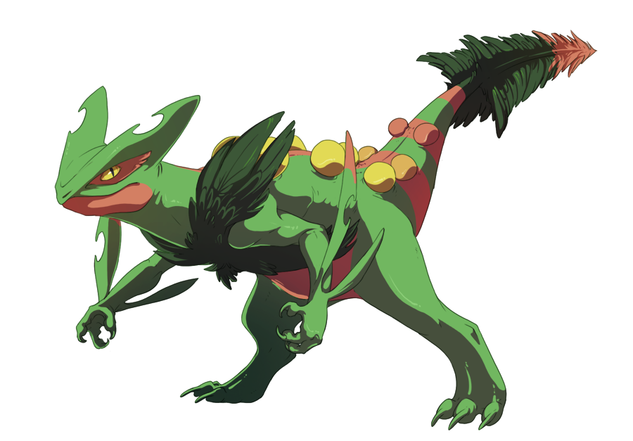 endivinity mega_sceptile pokemon pokemon_(creature) pokemon_(game) pokemon_xy sceptile standing transparent_background