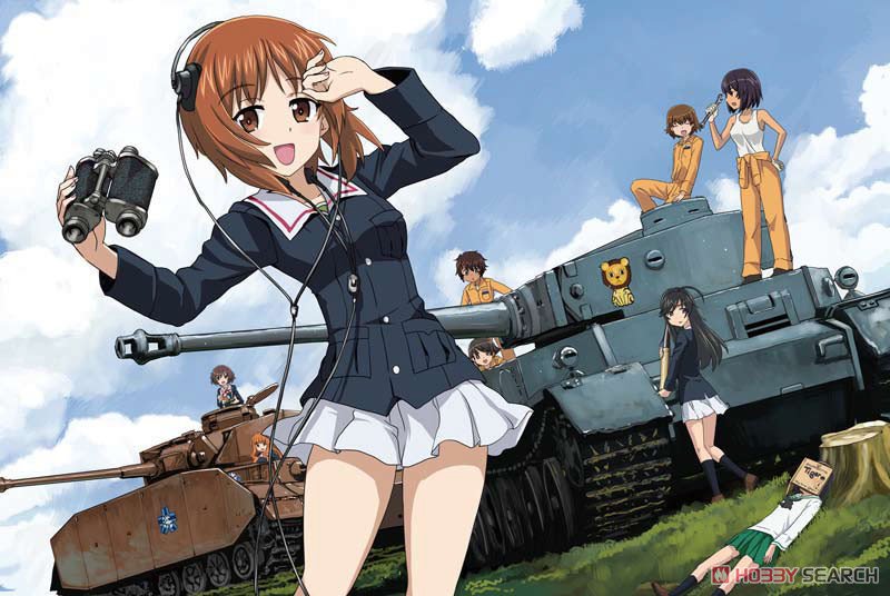 6+girls akiyama_yukari artist_request brown_eyes brown_hair clouds emblem girls_und_panzer grass ground_vehicle headphones hoshino_(girls_und_panzer) isuzu_hana leopon_(animal) long_hair military military_vehicle motor_vehicle multiple_girls nakajima_(girls_und_panzer) nishizumi_miho ooarai_(emblem) ooarai_military_uniform ooarai_school_uniform orange_hair panzerkampfwagen_iv reizei_mako short_hair skirt sky sleeping suzuki_(girls_und_panzer) takebe_saori tank tank_top tiger_(p) tsuchiya_(girls_und_panzer)