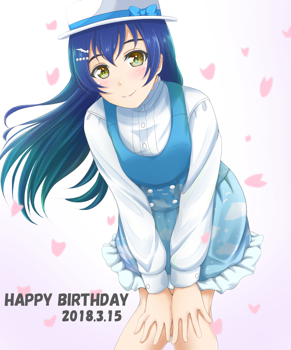 blue_hair brown_eyes dress long_hair sonoda_umi