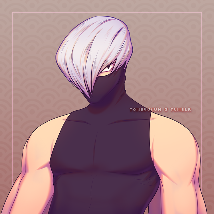 1boy artist_name bare_shoulders boku_no_hero_academia extra_arms grey_hair hair_over_one_eye male_focus mask shouji_mezou solo tonerukun watermark web_address