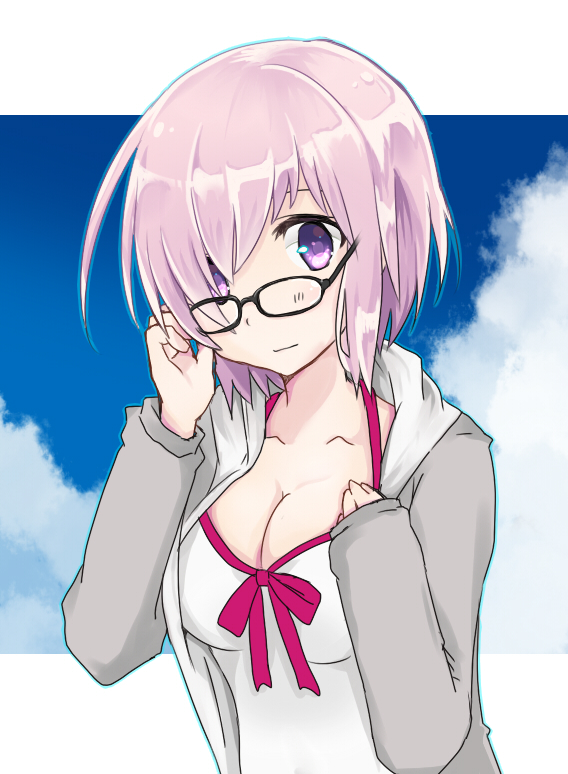 blue_eyes fate/grand_order fate_(series) glasses mash_kyrielight pink_hair short_hair