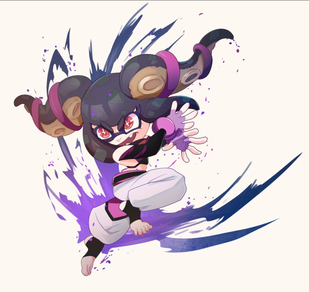 1girl crossover han_juri inkling phil_dragash solo splatoon street_fighter tentacle_hair