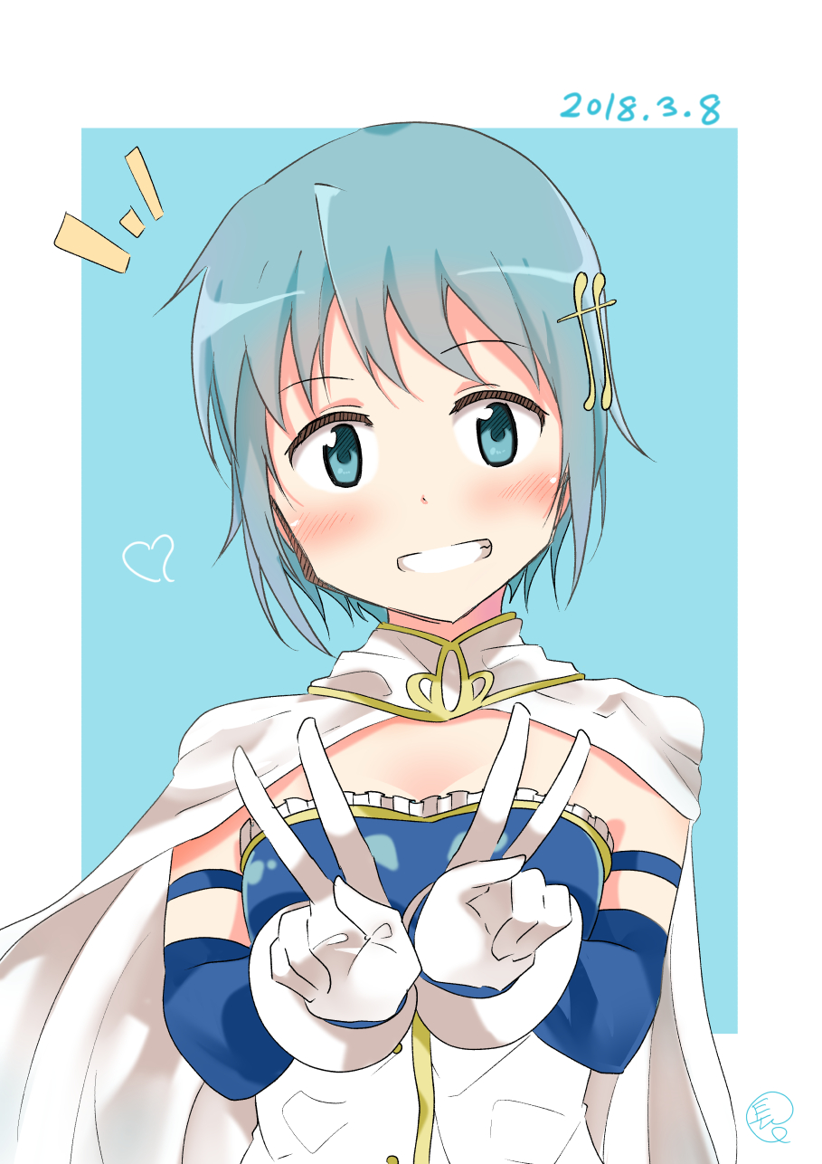 blue_eyes blue_hair miki_sayaka short_hair smile