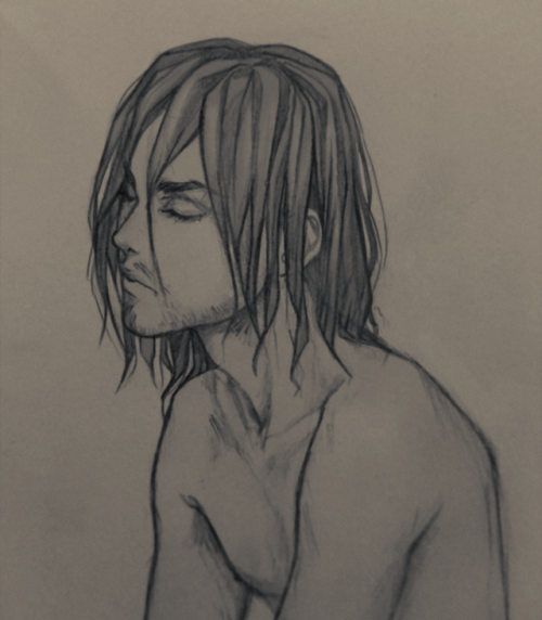 1boy closed_eyes closed_mouth eren_yeager lolakasa medium_hair nude shingeki_no_kyojin simple_background solo