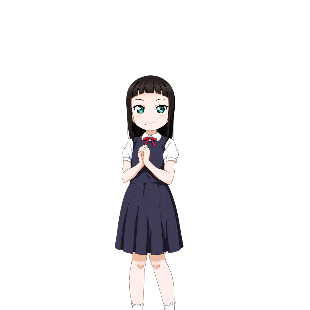 1girl aqua_eyes artist_request bangs black_hair blunt_bangs child dress hands_together kurosawa_dia long_hair looking_at_viewer love_live! love_live!_school_idol_festival love_live!_sunshine!! mole mole_under_mouth official_art ribbon short_sleeves smile solo straight_hair transparent_background younger
