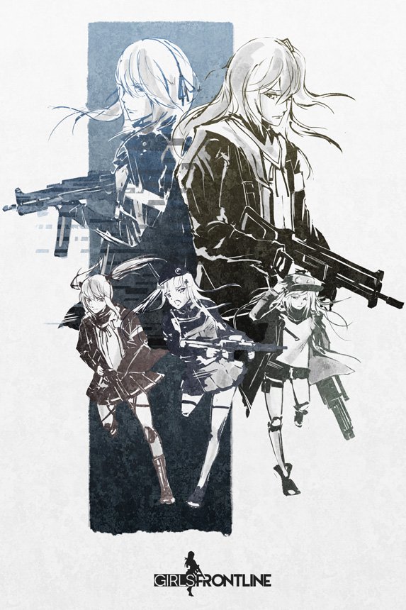 404_(girls_frontline) 5girls armband assault_rifle back-to-back bangs beret blunt_bangs boots breasts bullpup closed_mouth coat expressionless facepaint fingerless_gloves floating_hair g11 g11_(girls_frontline) girls_frontline gloves gun h&amp;k_ump h&amp;k_ump45 h&amp;k_ump9 hair_between_eyes hair_ornament hair_ribbon hairclip hand_on_headwear hat heckler_&amp;_koch hk416 hk416_(girls_frontline) holding holding_gun holding_weapon jacket knee_boots knee_pads leg_strap long_hair looking_at_viewer magazine_(weapon) medium_breasts mid-stride multiple_girls one_side_up open_clothes open_coat open_mouth pantyhose pleated_skirt ribbon rifle running scar scar_across_eye scarf scarf_on_head scope shirt shorts shoulder_cutout skirt star star-shaped_pupils submachine_gun symbol-shaped_pupils teardrop thigh-highs thigh_strap twintails ump40_(girls_frontline) ump45_(girls_frontline) ump9_(girls_frontline) vcntkm very_long_hair walkie-talkie weapon