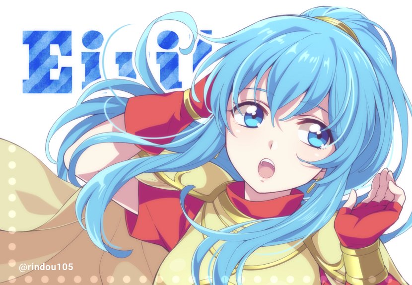 1girl aqua_hair armor blue_eyes blue_hair blush cape eirika fire_emblem fire_emblem:_seima_no_kouseki fire_emblem_heroes gloves hiyori_(rindou66) intelligent_systems long_hair nintendo ponytail skirt smile