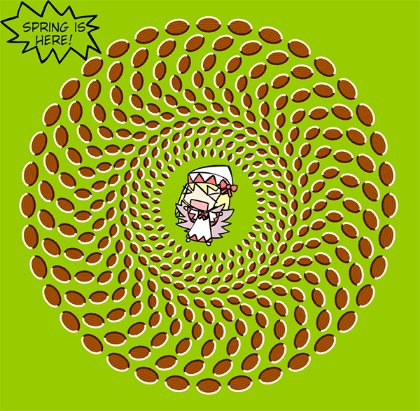 &gt;_&lt; blonde_hair chibi danmaku hypnotic kirbym lily_white open_mouth optical_illusion smile touhou walfas xd