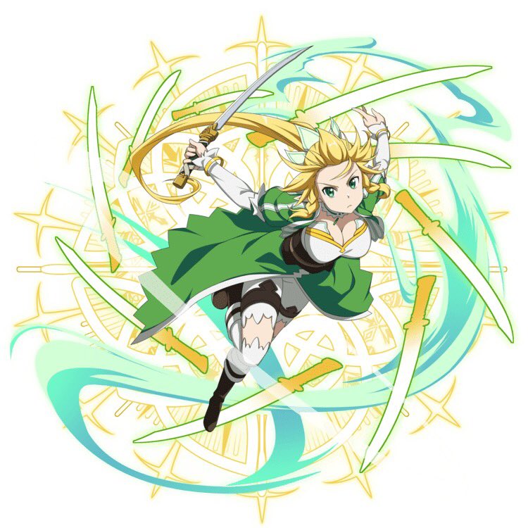 1girl black_footwear blonde_hair boots bracelet breasts cape cleavage corset floating_hair full_body green_cape green_eyes holding holding_sword holding_weapon jewelry large_breasts leafa long_hair looking_at_viewer ponytail shorts simple_background solo sword sword_art_online thigh-highs very_long_hair waist_cape weapon white_background white_legwear white_shorts
