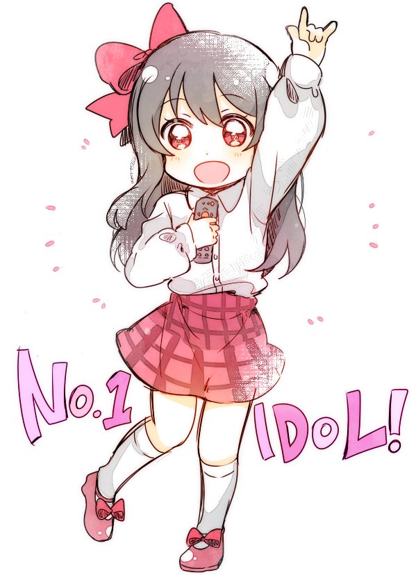 1girl black_hair child commentary_request controller hair_ribbon kanarin97 love_live! love_live!_school_idol_project nico_nico_nii red_eyes remote_control ribbon twintails yazawa_nico