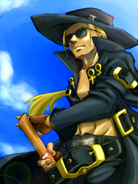 guilty_gear hat johnny johnny_(guilty_gear) kuroi_7 pirate sunglasses sword weapon