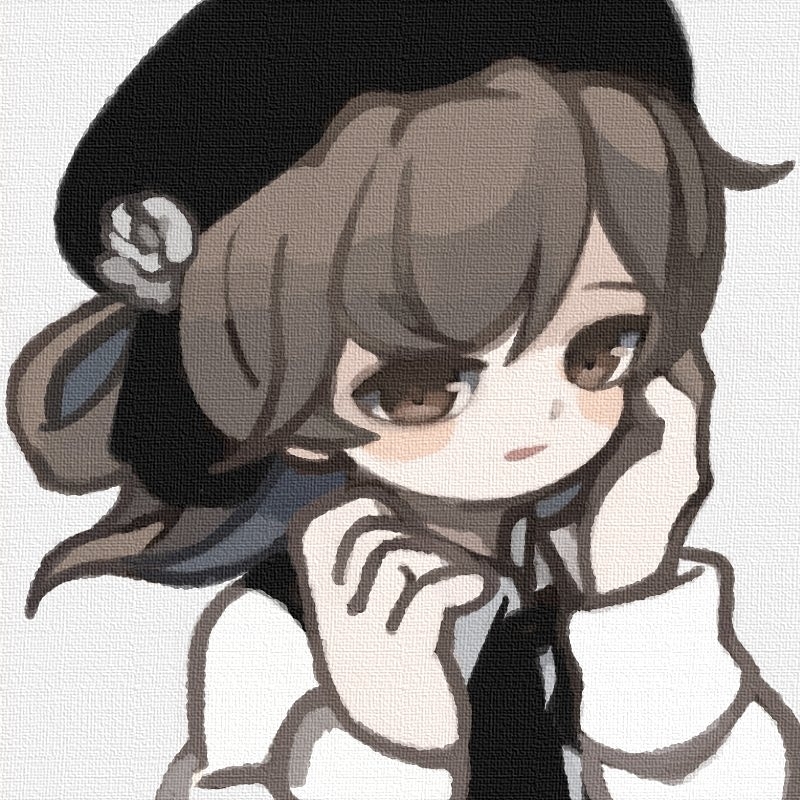 1girl bangs black_hat blush brown_eyes brown_hair collared_shirt flower hair_between_eyes hair_rings hand_on_own_cheek hands_up hat hat_flower hatoba_tsugu hatoba_tsugu_(character) long_sleeves open_mouth shirt short_hair solo suspenders upper_body virtual_youtuber white_flower white_shirt yukino_super