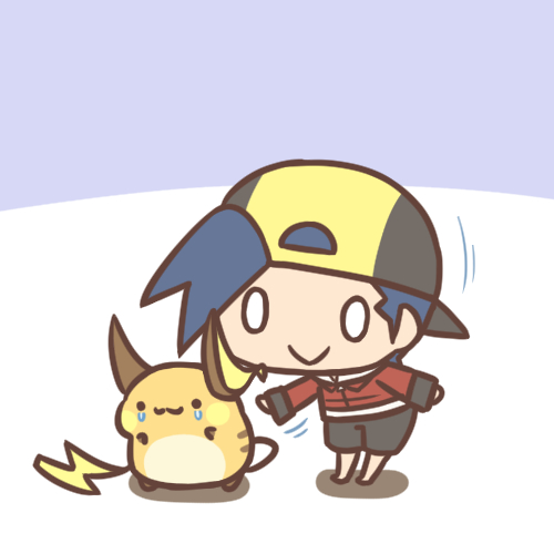 1boy :&gt; :3 ? backwards_hat baseball_cap cafe_(chuu_no_ouchi) chibi gen_1_pokemon gold_(pokemon) hat lowres pokemon pokemon_(game) pokemon_gsc pokemon_hgss raichu tears