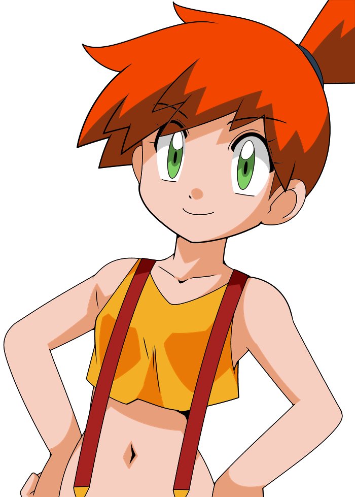 green_eyes kasumi_(pokemon) pokemon redhead shirt shorts yellow_shirt