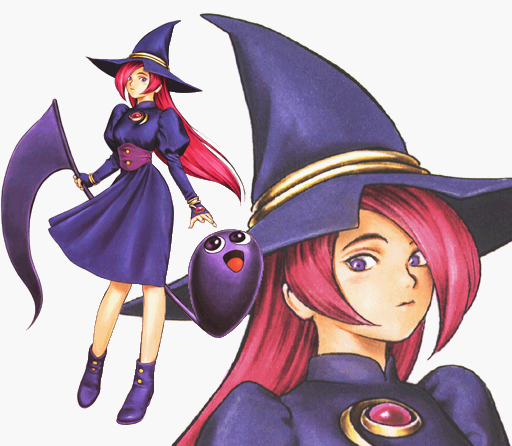 gouketsuji_ichizoku groove_on_fight hat jewelry musical_note official_art otogiri_remi power_instinct purple_eyes red_hair witch witch_hat