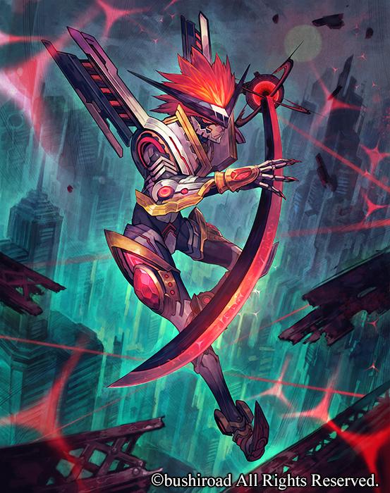 1boy armor armored_boots boots cardfight!!_vanguard company_name gloves lack male_focus mask official_art red_eyes redhead solo sunset_edge_duskblade sword weapon