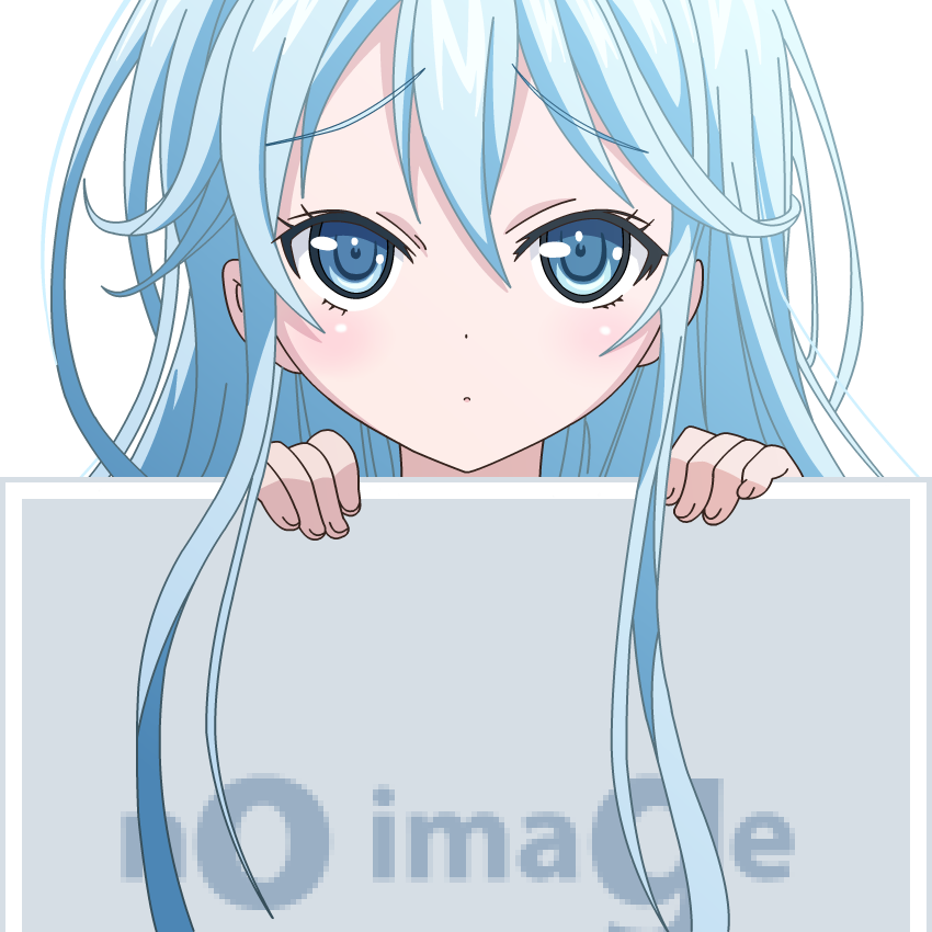 1girl blue_eyes blue_hair denpa_onna_to_seishun_otoko long_hair looking_at_viewer mugen_ouka no_image peeking_out pixiv simple_background solo touwa_erio vector_trace very_long_hair