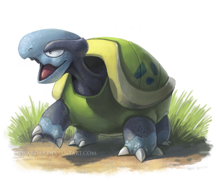 beta_pokemon black_eyes claws deviantart_username dirt grass no_humans pokemon pokemon_(creature) pokemon_(game) pokemon_gs_beta scales shadow shell solo standing turtle twarda8 watermark web_address white_background