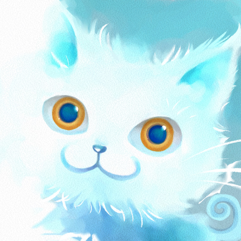 :3 awai blue brown_eyes cat close-up gradient looking_at_viewer no_humans original solo