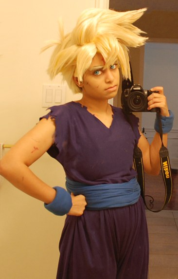 camera child cosplay dragonball photo son_gohan super_saiyan