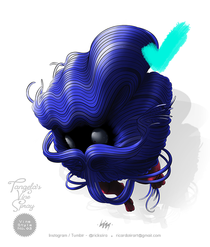 commentary creature english english_commentary full_body gen_1_pokemon pokemon pokemon_(creature) rickslira simple_background solo tangela tumblr_username white_background