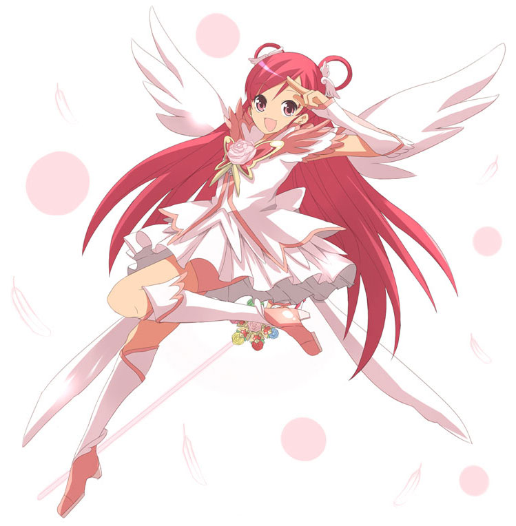 cure_dream flower magical_girl maro_nie precure pretty_cure rose shining_dream shorts_under_skirt solo wings yes!_precure_5 yes!_pretty_cure_5 yumehara_nozomi