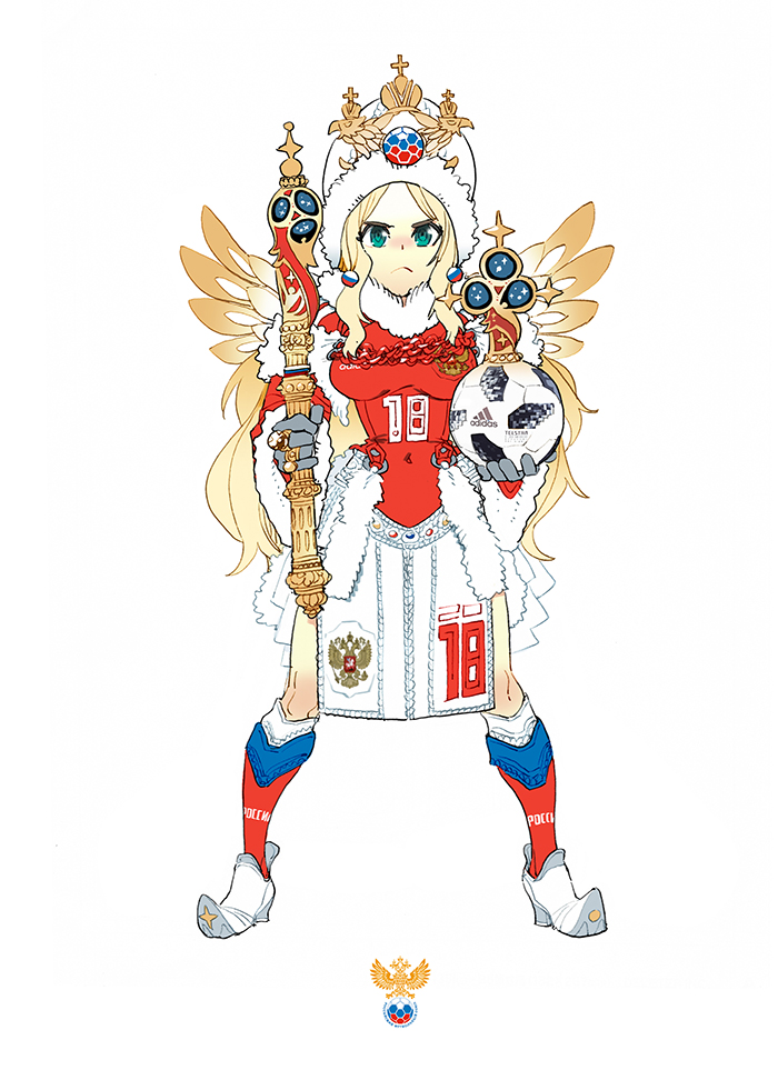 1girl 2018_fifa_world_cup daibajoujisan full_body russia soccer solo world_cup