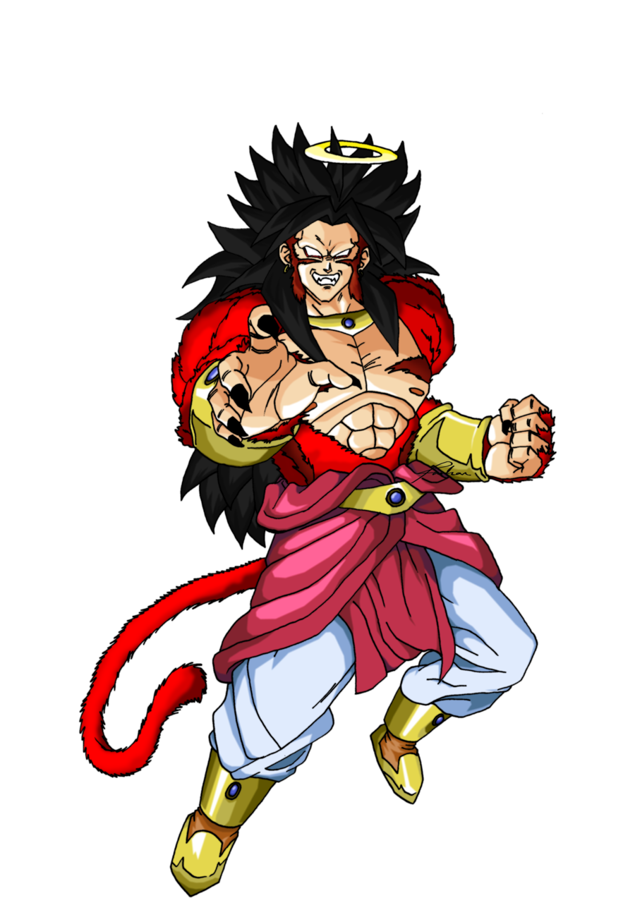 1boy abs absurdly_long_hair black_hair blank_eyes bracelet broly claws dragon_ball dragonball_z earrings fang fur highres jewelry long_hair looking_at_viewer male_focus monkey_tail muscle necklace paan013 shirtless short_hair smile spiky_hair super_saiyan super_saiyan_4 tail very_long_hair white_background wristband