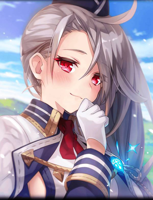 1girl ancient_killers_(phantom_of_the_kill) artist_request braid breasts cape gloves hand_to_own_mouth hat official_art phantom_of_the_kill ragnarok_(phantom_of_the_kill) red_eyes side_cutout sideboob silver_hair single_braid white_gloves