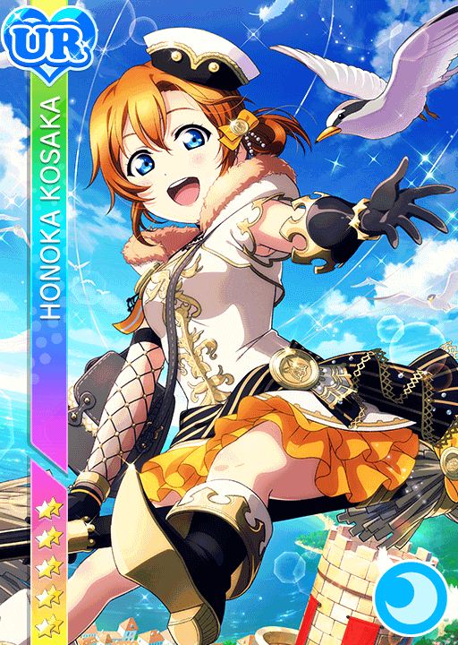 bird blue_eyes blush broom character_name dress gloves happy kousaka_honoka love_live!_school_idol_festival love_live!_school_idol_project orange_hair short_hair sky witch