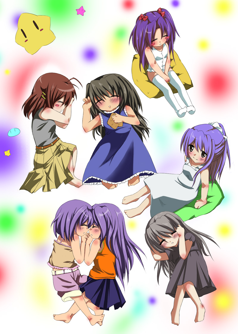 child clannad fujibayashi_kyou fujibayashi_ryou furukawa_nagisa ibuki_fuuko ichinose_kotomi sagara_misae sakagami_tomoyo sleeping star stars wara_p