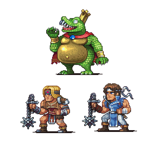 2boys armor asymmetrical_clothes bandage bandaged_arm bandages blonde_hair blue_eyes boots cape castlevania chain_whip claws closed_mouth coat crocodile crocodilian crown donkey_kong_(series) donkey_kong_country from_side gauntlets hand_up headband holding holding_weapon holding_whip king_k._rool long_hair male_focus multiple_boys muscle navel neorice open_mouth pants pixel_art red_cape richter_belmondo scales sharp_teeth short_hair simon_belmondo single_gauntlet smile standing super_smash_bros. teeth transparent_background weapon whip wrist_guards