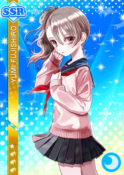 blush brown_hair character_name fujishiro_yumi love_live!_school_idol_festival red_eyes school_uniform short_hair