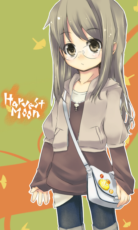 brown_eyes brown_hair glasses havemoon jacket jeans long_hair