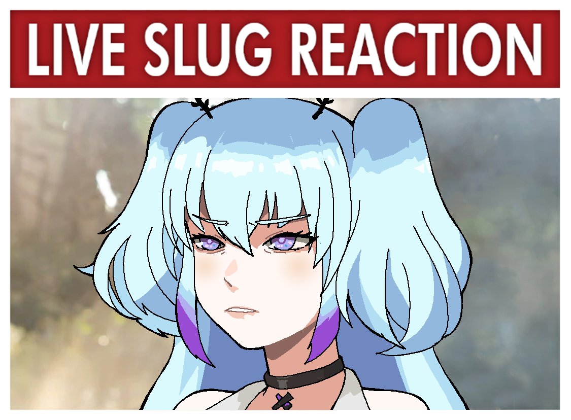 1girl bangs black_choker blue_hair choker colored_tips confused english_commentary eyebrows_visible_through_hair live_slug_reaction_(meme) long_hair meme multicolored_hair parted_lips purple_hair shirt solo taho_(tamagotaho) tsunderia two_side_up umiushi_urara v-shaped_eyebrows violet_eyes virtual_youtuber white_shirt