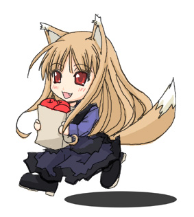 apple apples chibi food fruit garyou holo lowres spice_and_wolf tail