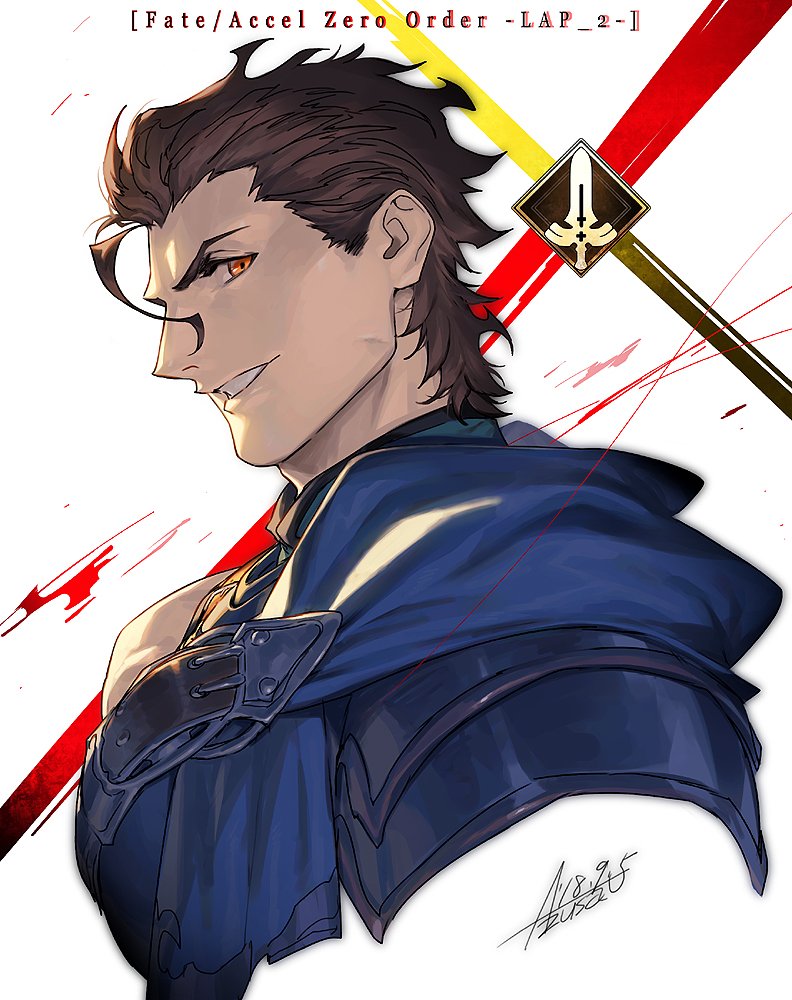 1boy azusa_(hws) diarmuid_ua_duibhne_(fate/grand_order) fate/grand_order fate_(series) lancer_(fate/zero) looking_at_viewer male_focus parted_lips profile solo