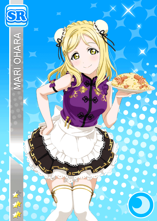 blonde_hair blush character_name china_dress love_live!_school_idol_festival love_live!_sunshine!! ohara_mari short_hair smile yellow_eyes