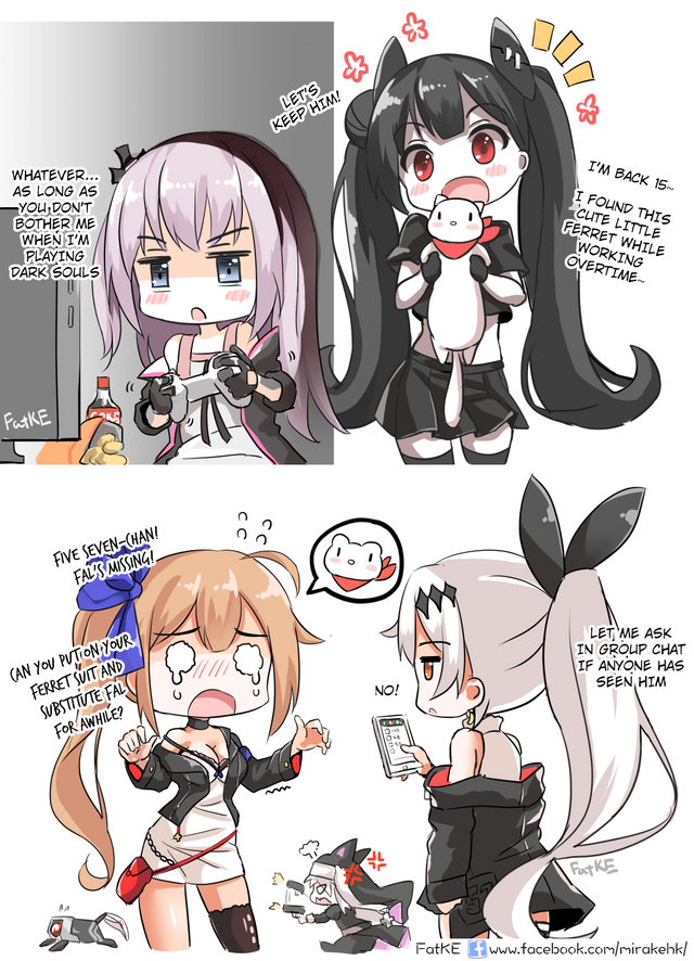 5girls angry cellphone chips cola dinergate_(girls_frontline) english facebook facebook_logo fal_(girls_frontline) fatkewell ferret firing five-seven_(girls_frontline) flat_screen_tv food girls_frontline gun handgun hard_translated multiple_girls ouroboros_(girls_frontline) p7_(girls_frontline) panties phone playstation_controller potato_chips soda_bottle st_ar-15_(girls_frontline) underwear weapon