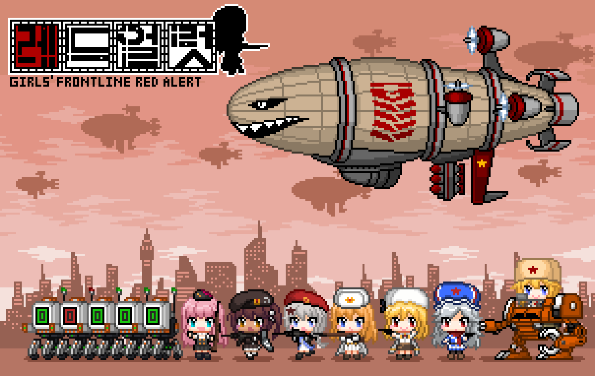 6+girls 9a-91_(girls_frontline) aircraft bad_id bad_pixiv_id beret character_request command_and_conquer command_and_conquer:_red_alert_2 dirigible drone english fur_hat girls_frontline hat kirov_airship korean_text makarov_(girls_frontline) mecha mosin-nagant_(girls_frontline) multiple_girls pixel_art robot sks_(girls_frontline) soviet translated ushanka yuyukong zeppelin