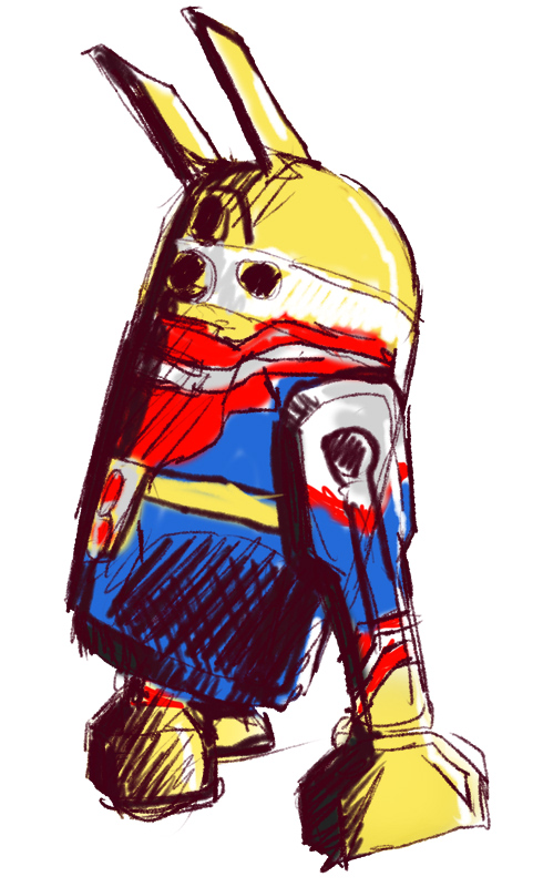 all_might boku_no_hero_academia drawfag full_body fusion no_humans r2-d2 robot simple_background sketch solo star_wars white_background