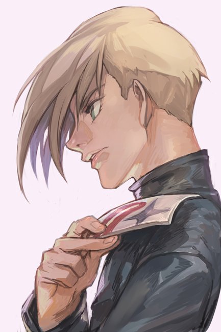 1boy brown_hair green_eyes gundam gundam_wing hankuri lips male_focus mask profile short_hair solo trowa_barton