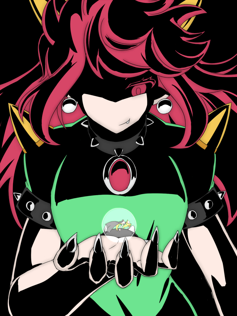 2girls bowsette bracelet collar floating horns jewelry koopa_peach super_mario_bros. multiple_girls new_super_mario_bros._u_deluxe nintendo princess_peach red_eyes redhead spiked_armlet spiked_bracelet spiked_collar spiked_shell spiked_tail spikes super_crown super_mario_odyssey tail tsukushi_(741789) turtle_shell