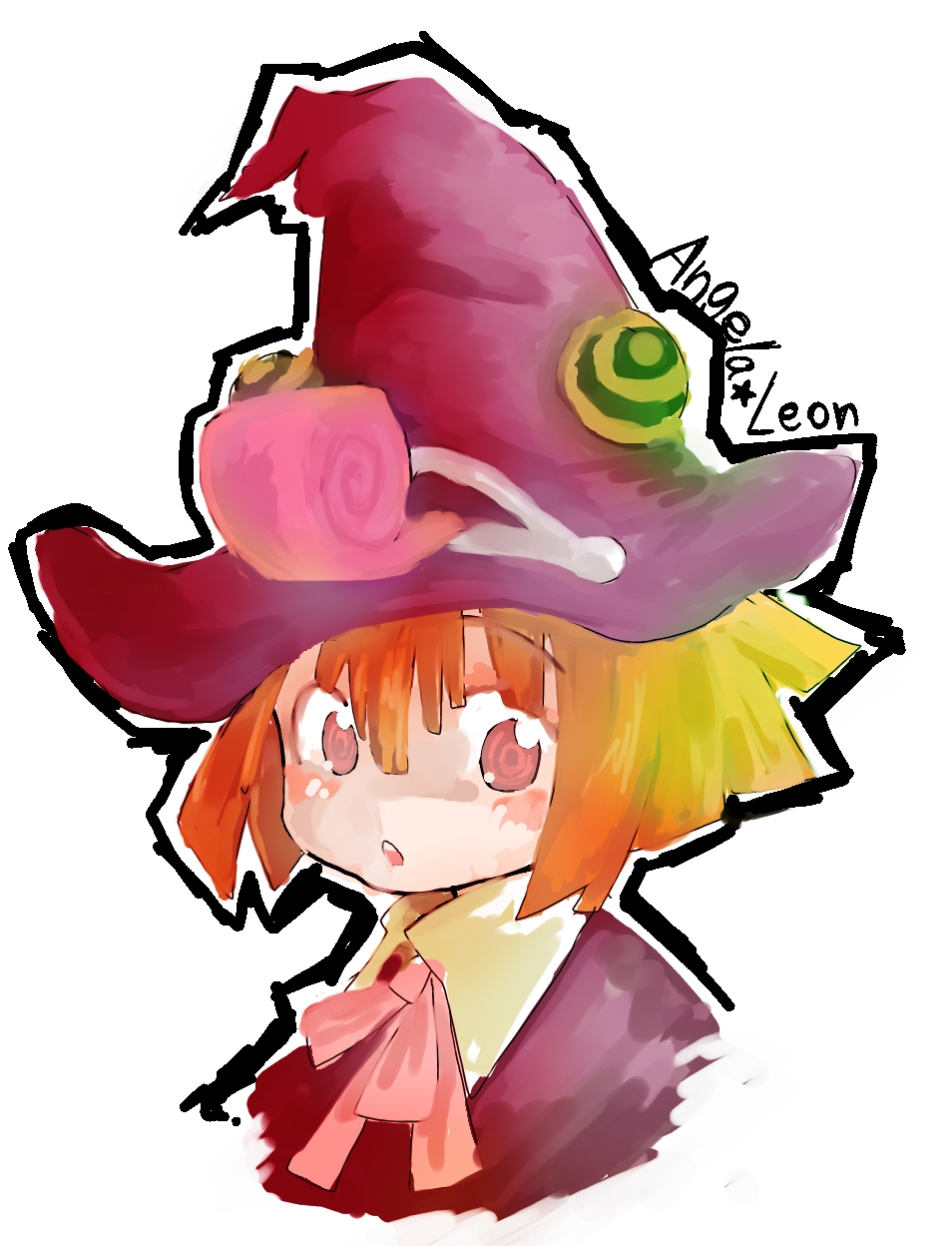 blush child hat highres orange_hair pink_eyes raiya soul_eater witch witch_hat