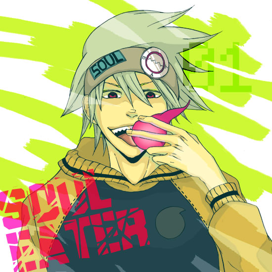 male red_eyes silver_hair soul_eater soul_eater_(character) zero_takahashi